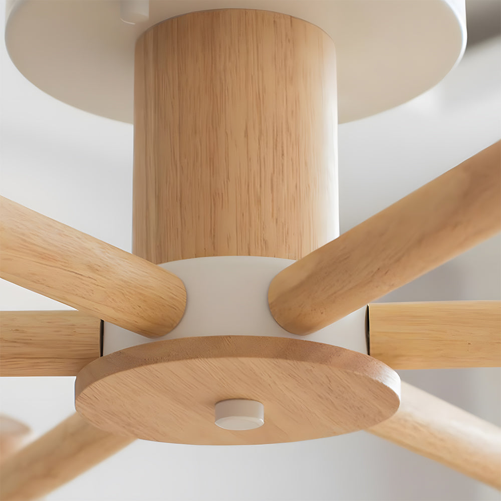 Wooden Flush-Mount Ceiling Light for Living Room
