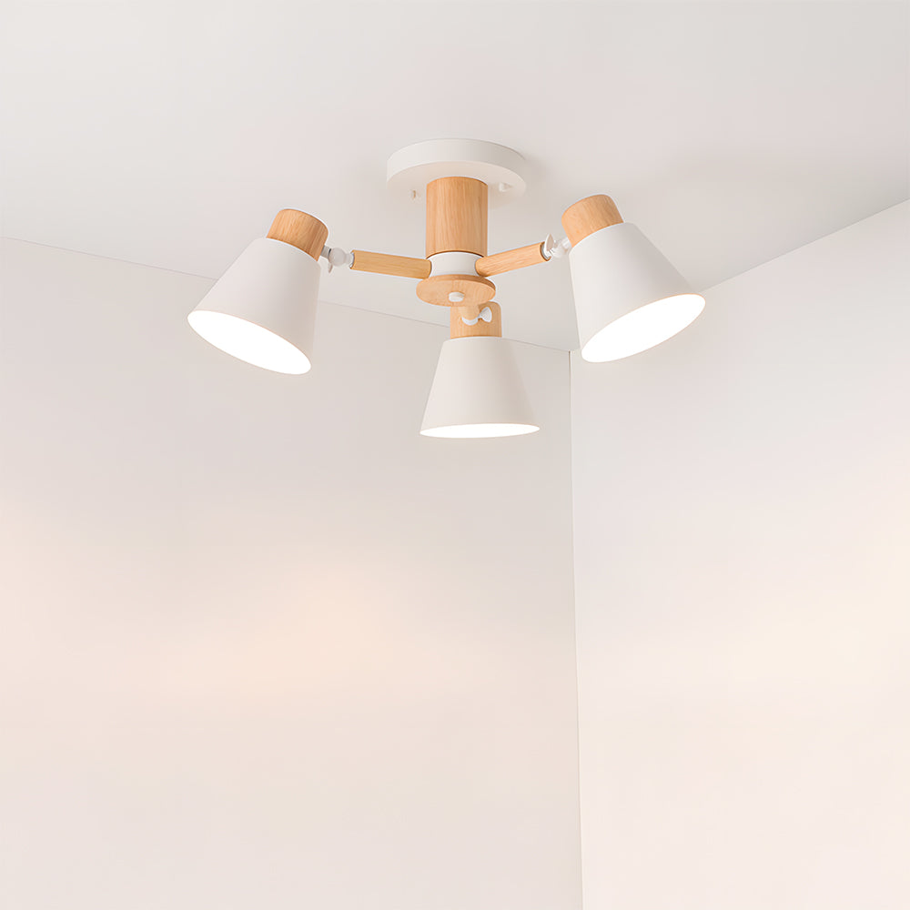 Wooden Flush-Mount Ceiling Light for Living Room