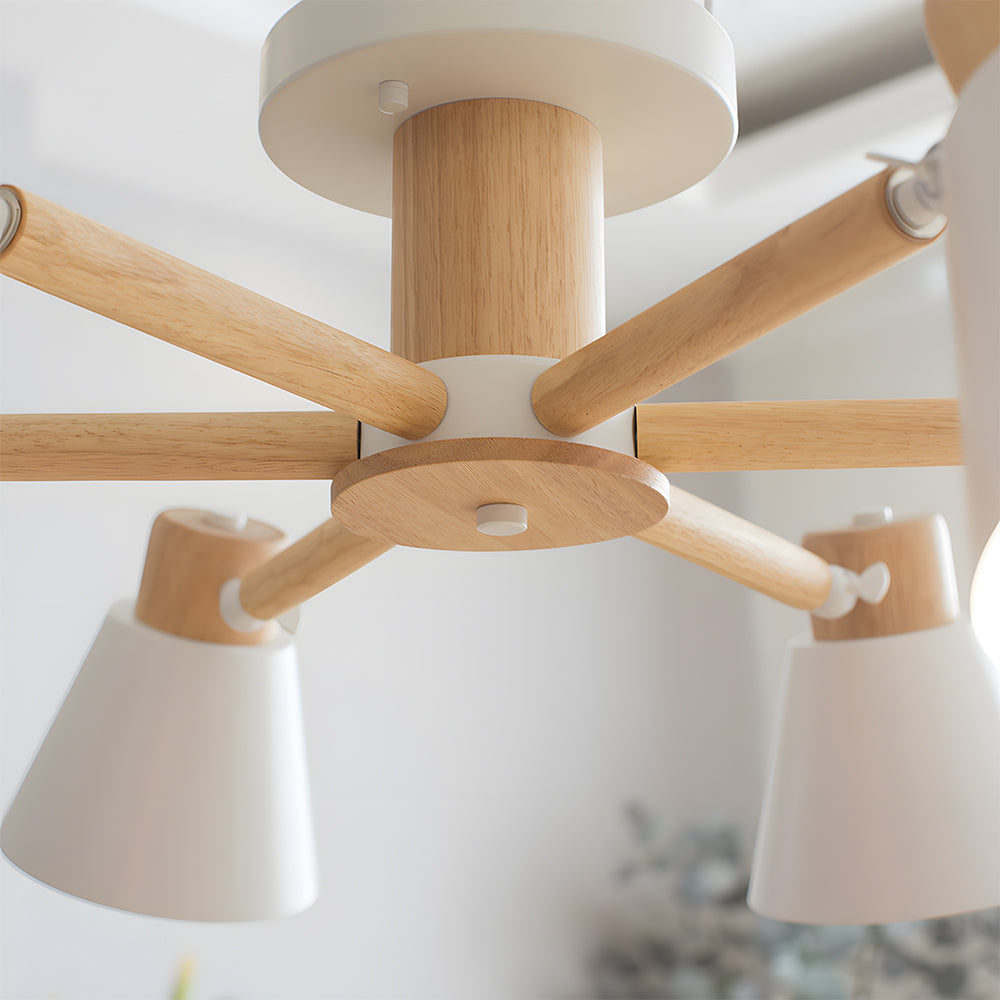 Wooden Flush-Mount Ceiling Light for Living Room