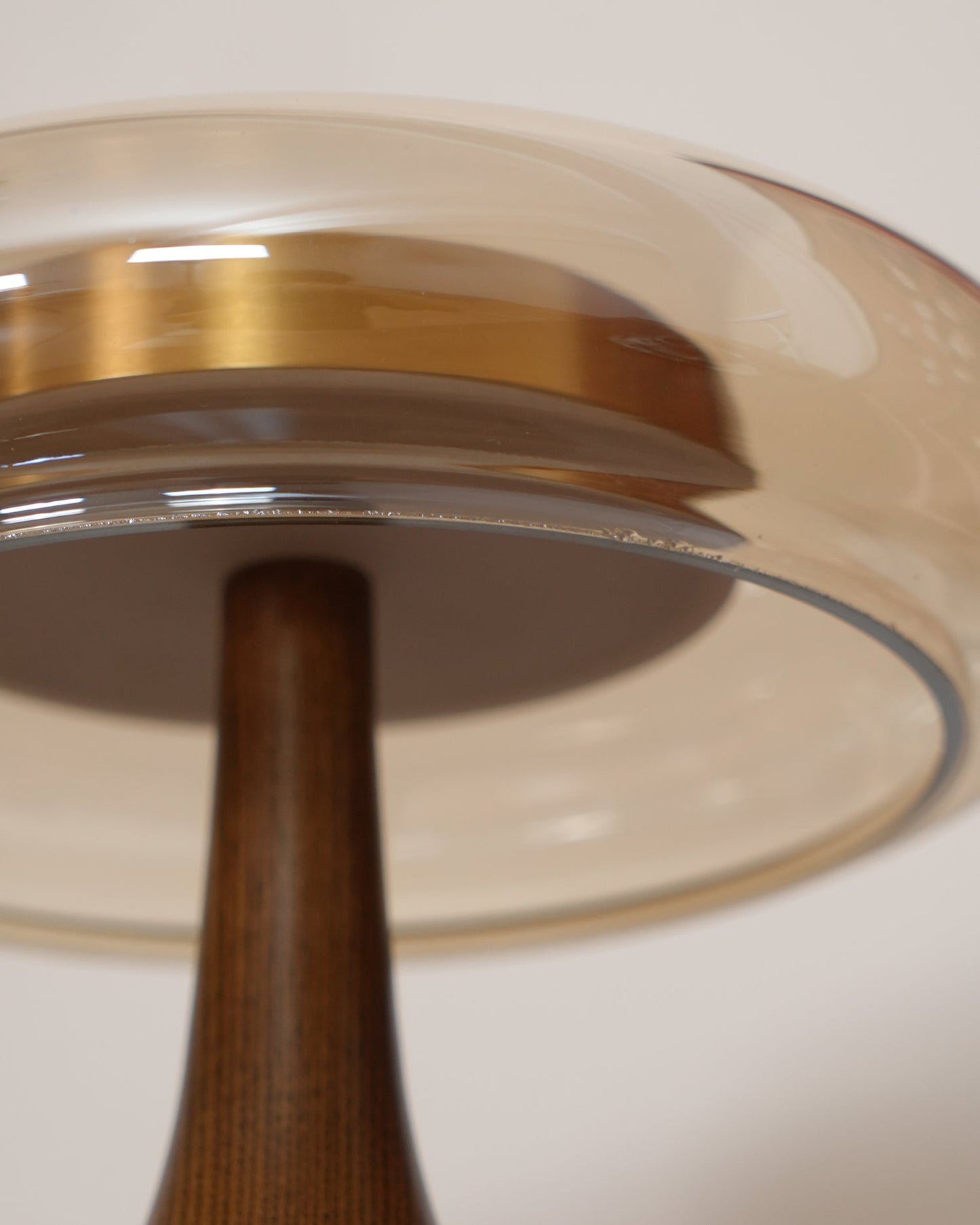 Adjustable LED Glass Table Lamp - Elegant Brass and Wood Design for Bedside or Desk 8