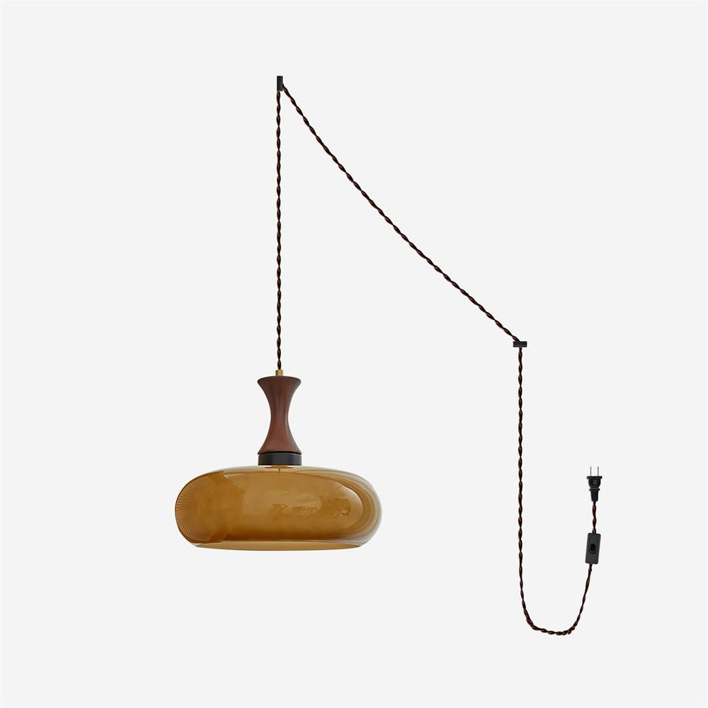 Antique Brown Glass Pendant Lamp - Elegant Kitchen Pendant Lighting Fixture 1
