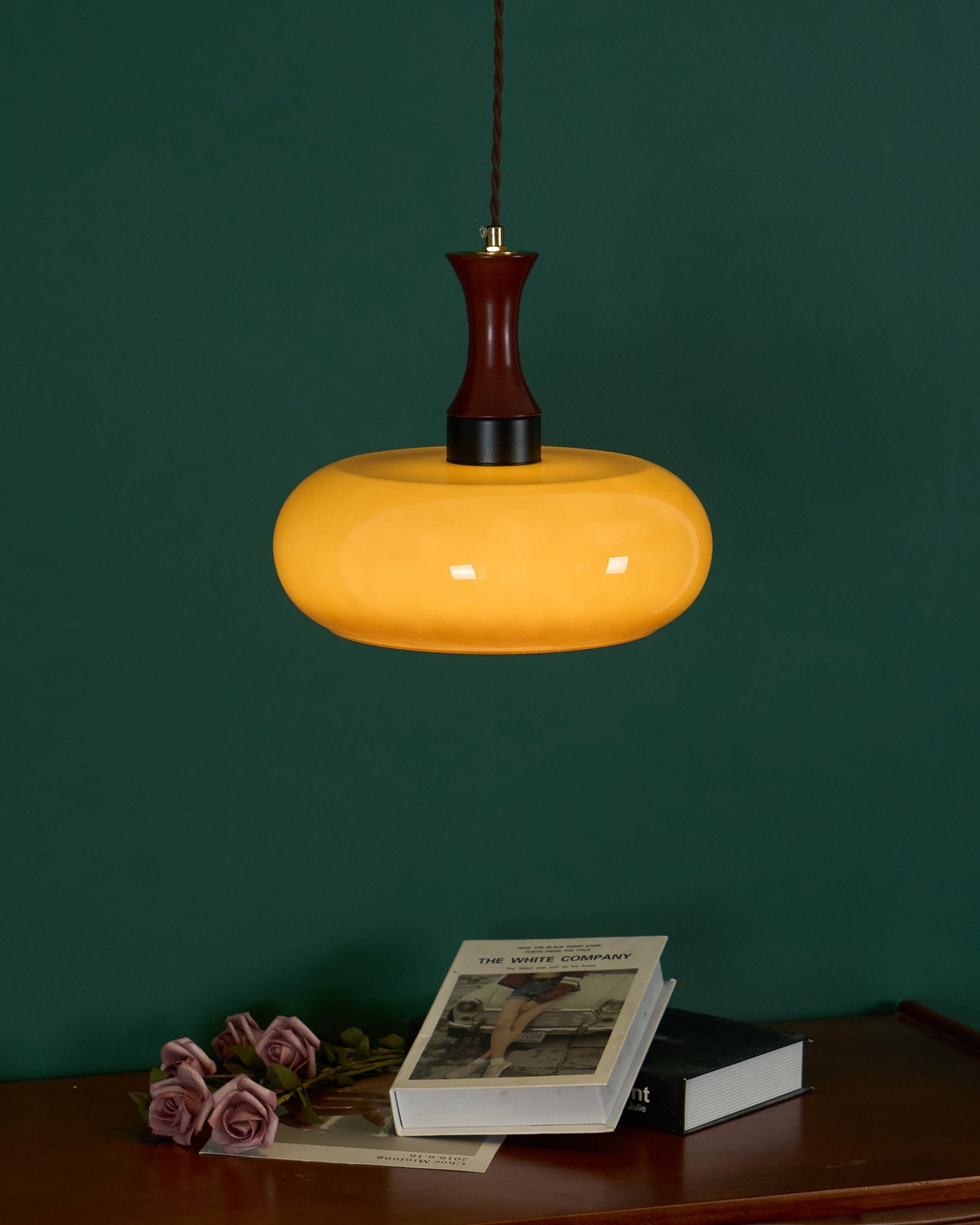 Antique Brown Glass Pendant Lamp - Elegant Kitchen Pendant Lighting Fixture 8