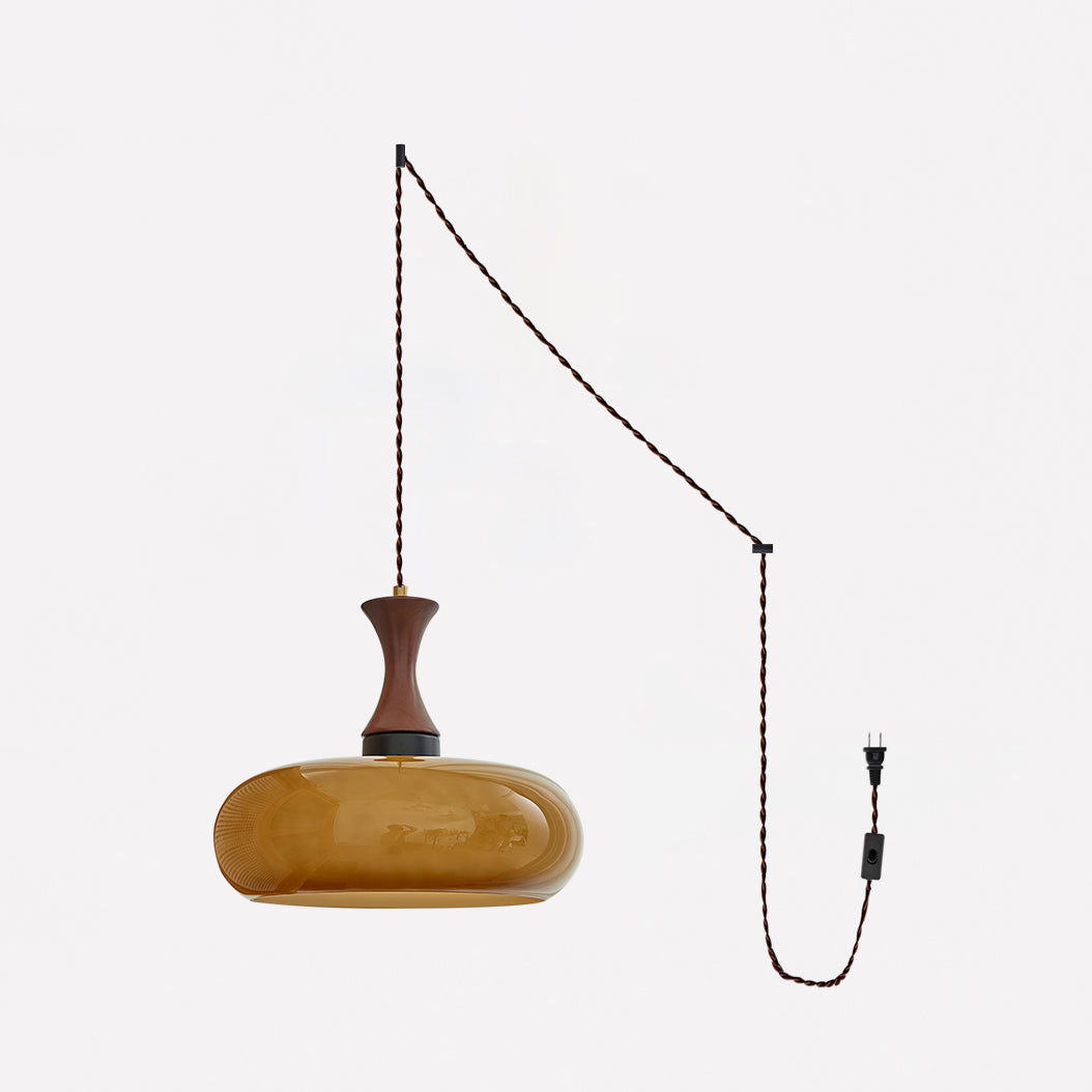 Antique Brown Glass Pendant Lamp - Elegant Kitchen Pendant Lighting Fixture 9