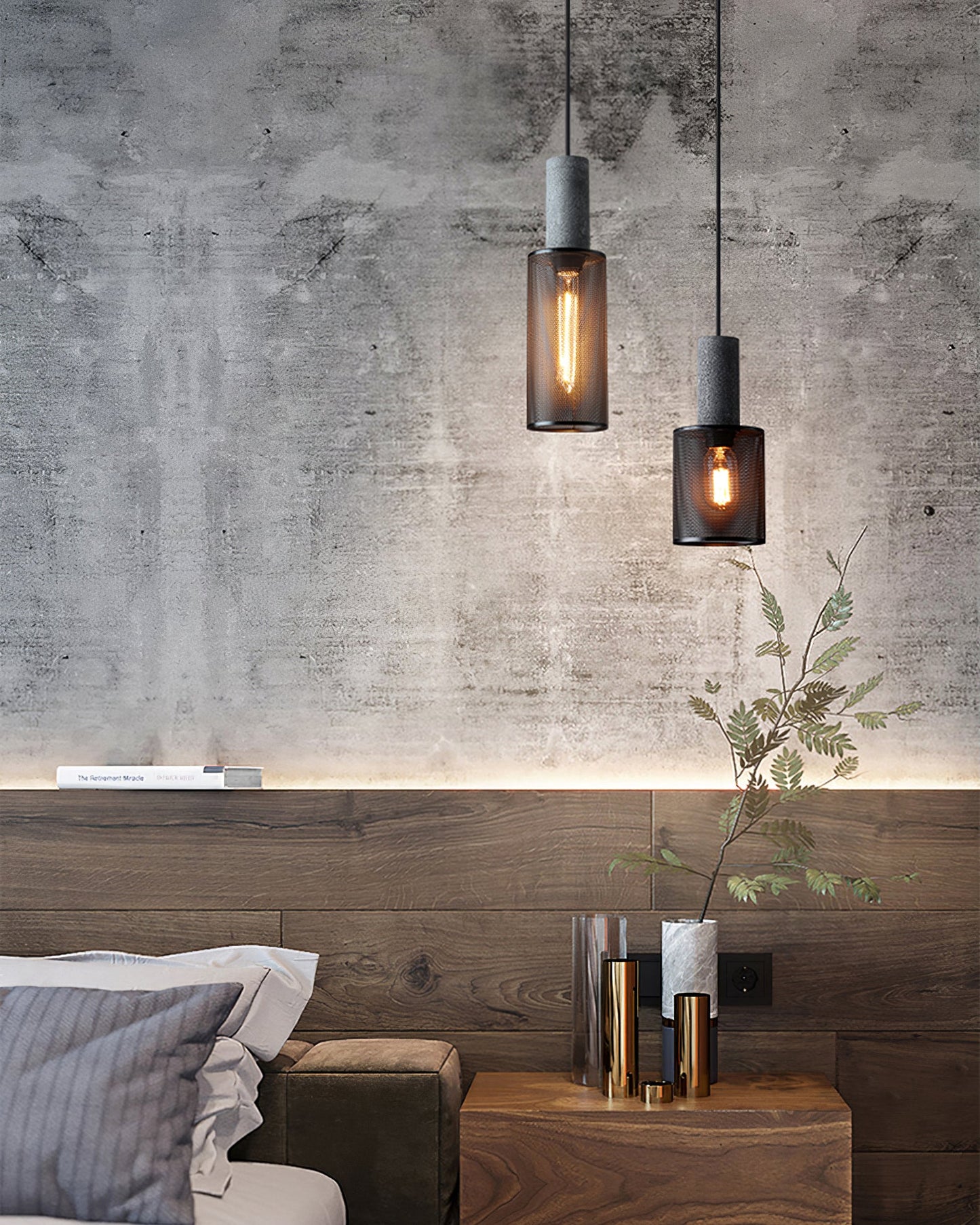 Black Concrete Pendant Lamp - Unique Urban Design for Kitchen Pendant Lighting 3