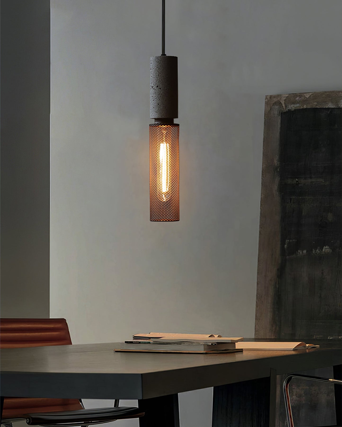 Black Concrete Pendant Lamp - Unique Urban Design for Kitchen Pendant Lighting 4
