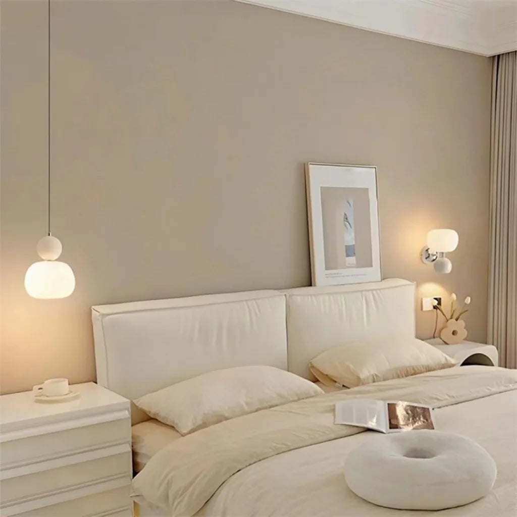 Cream Art Deco Pendant Light - Elegant Kitchen Pendant Lighting, Glass Design 4