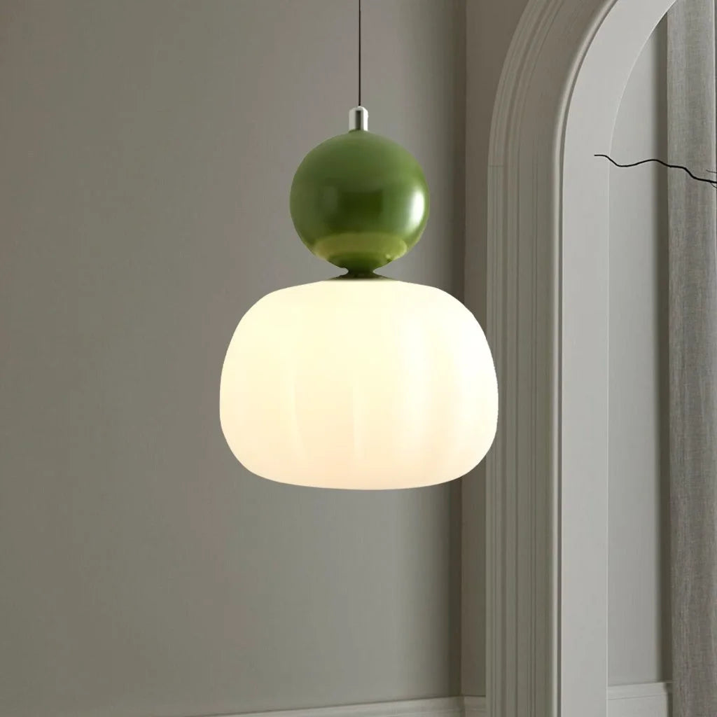 Cream Art Deco Pendant Light - Elegant Kitchen Pendant Lighting, Glass Design 6
