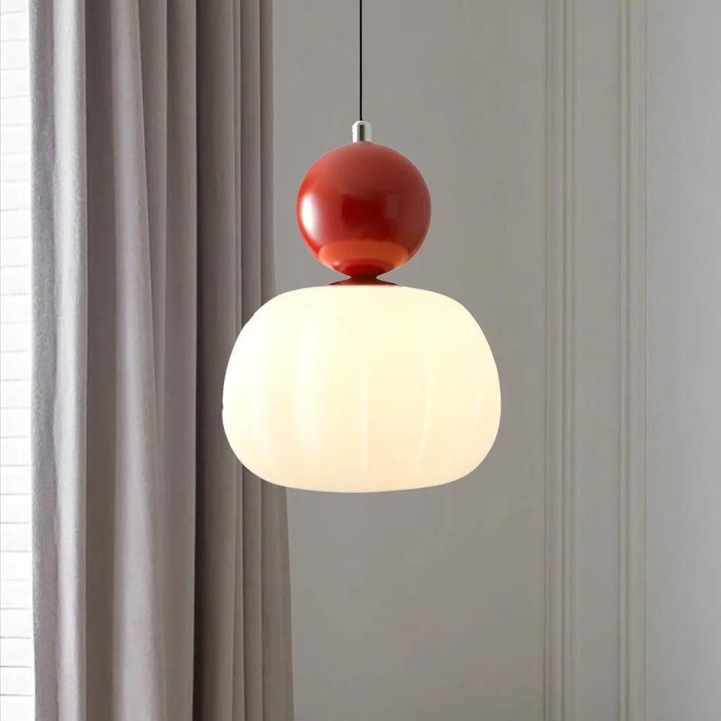 Cream Art Deco Pendant Light - Elegant Kitchen Pendant Lighting, Glass Design 8