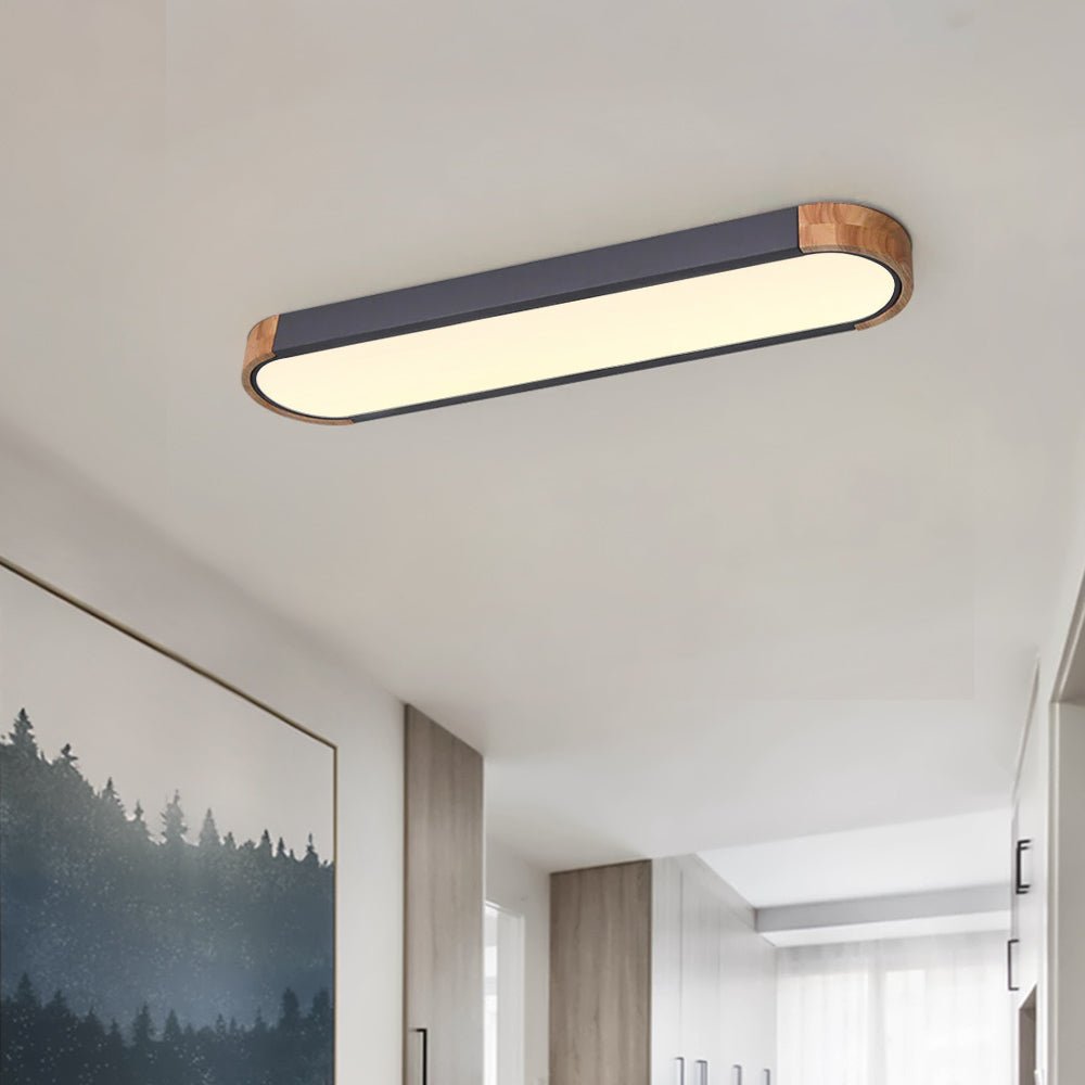 Dimmable Minimalist Long Oval Flush Mount LED Ceiling Light 0