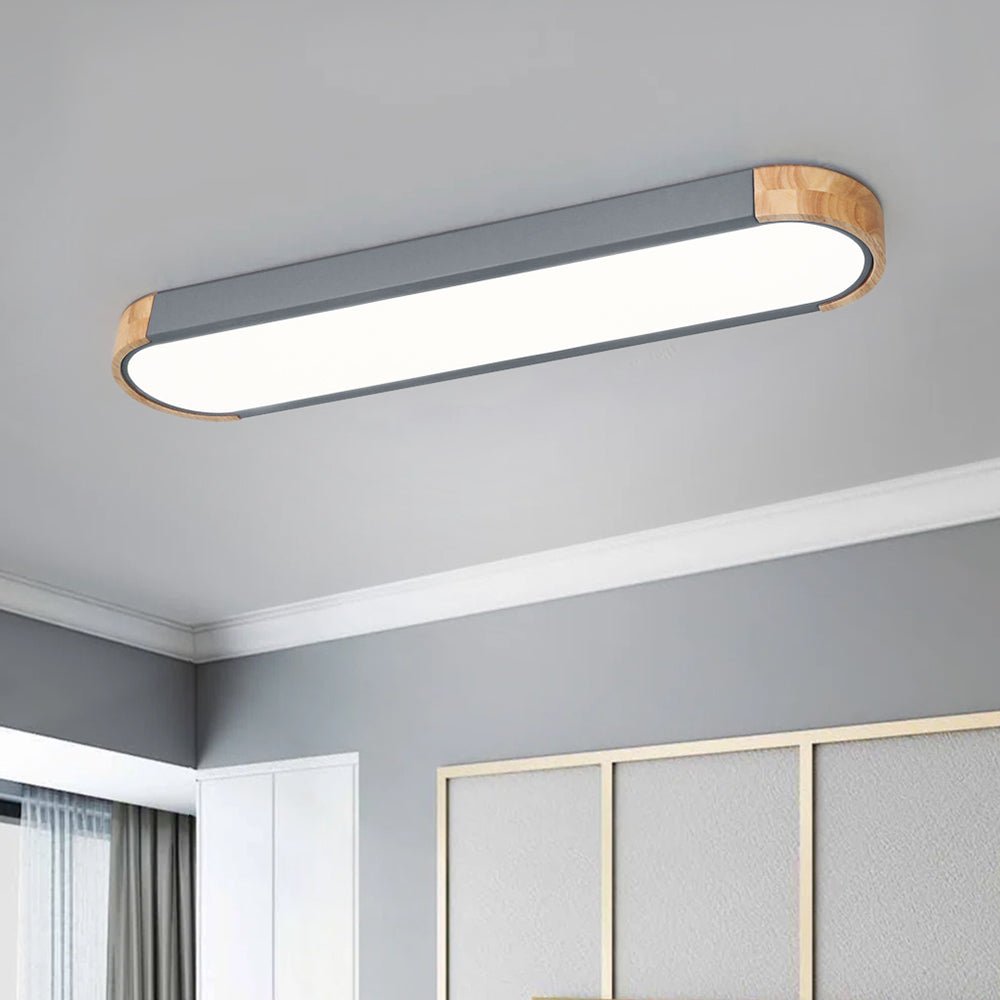 Dimmable Minimalist Long Oval Flush Mount LED Ceiling Light 10