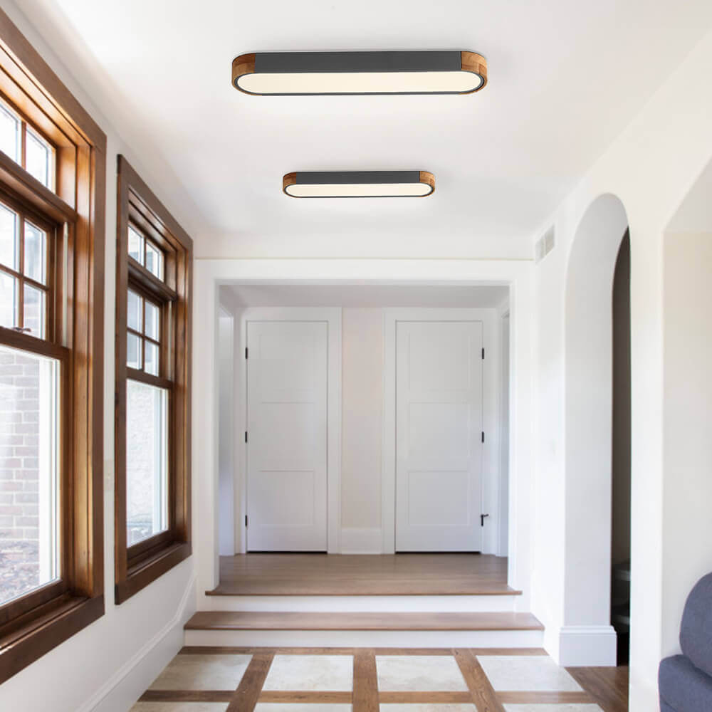 Dimmable Minimalist Long Oval Flush Mount LED Ceiling Light 2