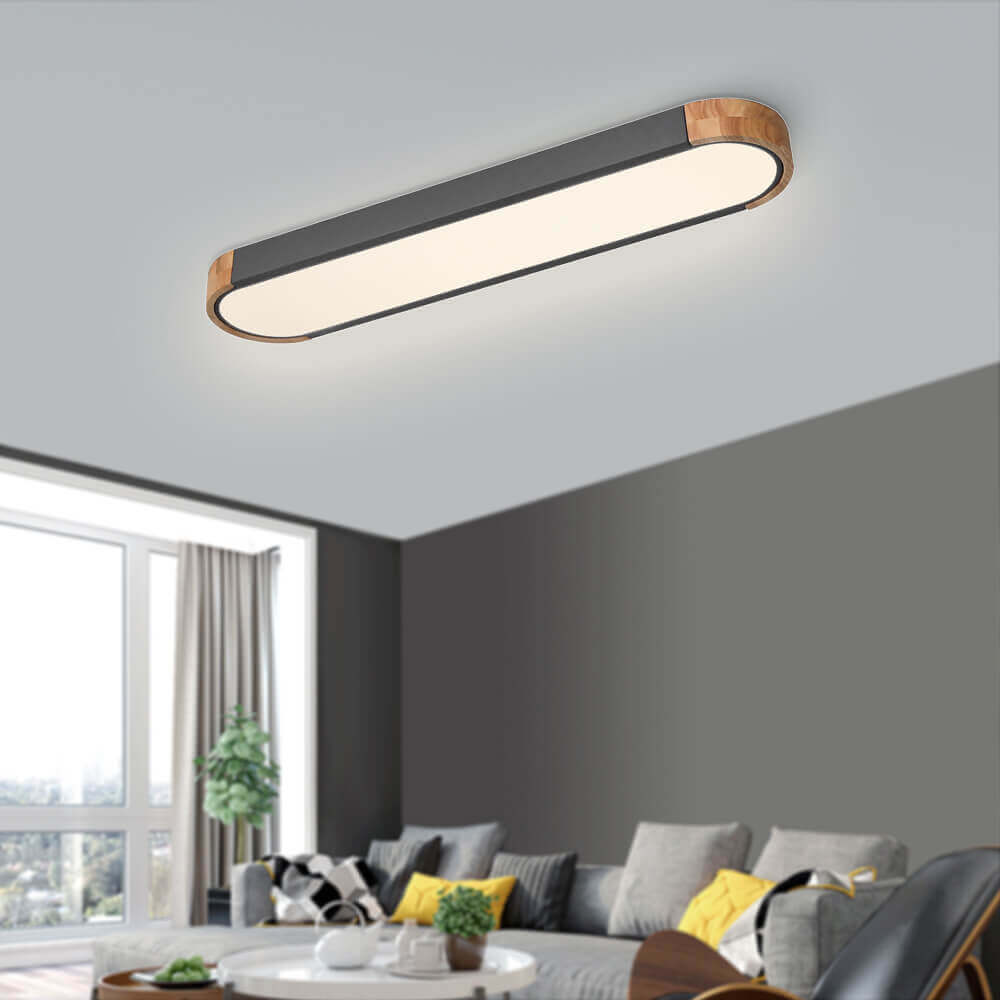 Dimmable Minimalist Long Oval Flush Mount LED Ceiling Light 5