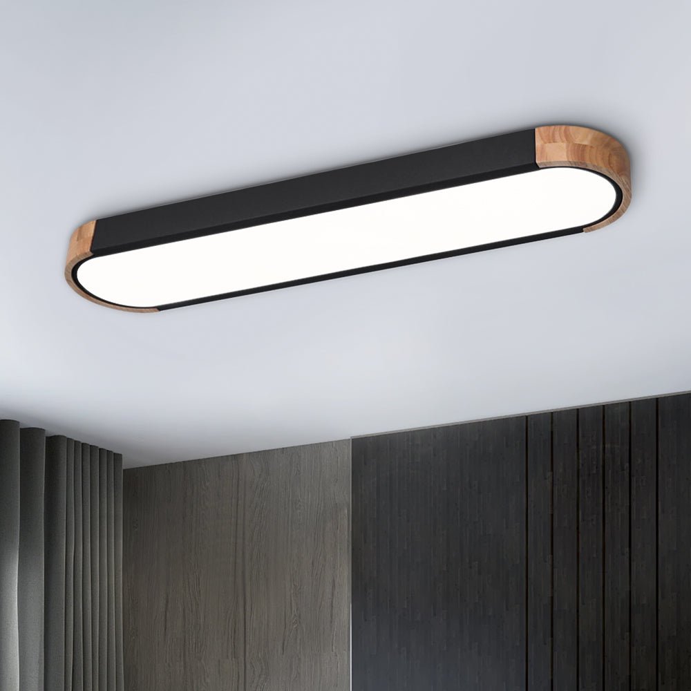 Dimmable Minimalist Long Oval Flush Mount LED Ceiling Light 7