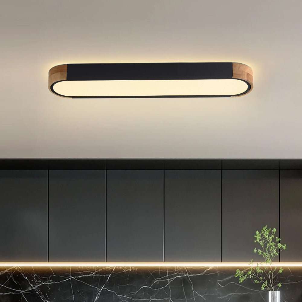 Dimmable Minimalist Long Oval Flush Mount LED Ceiling Light 8