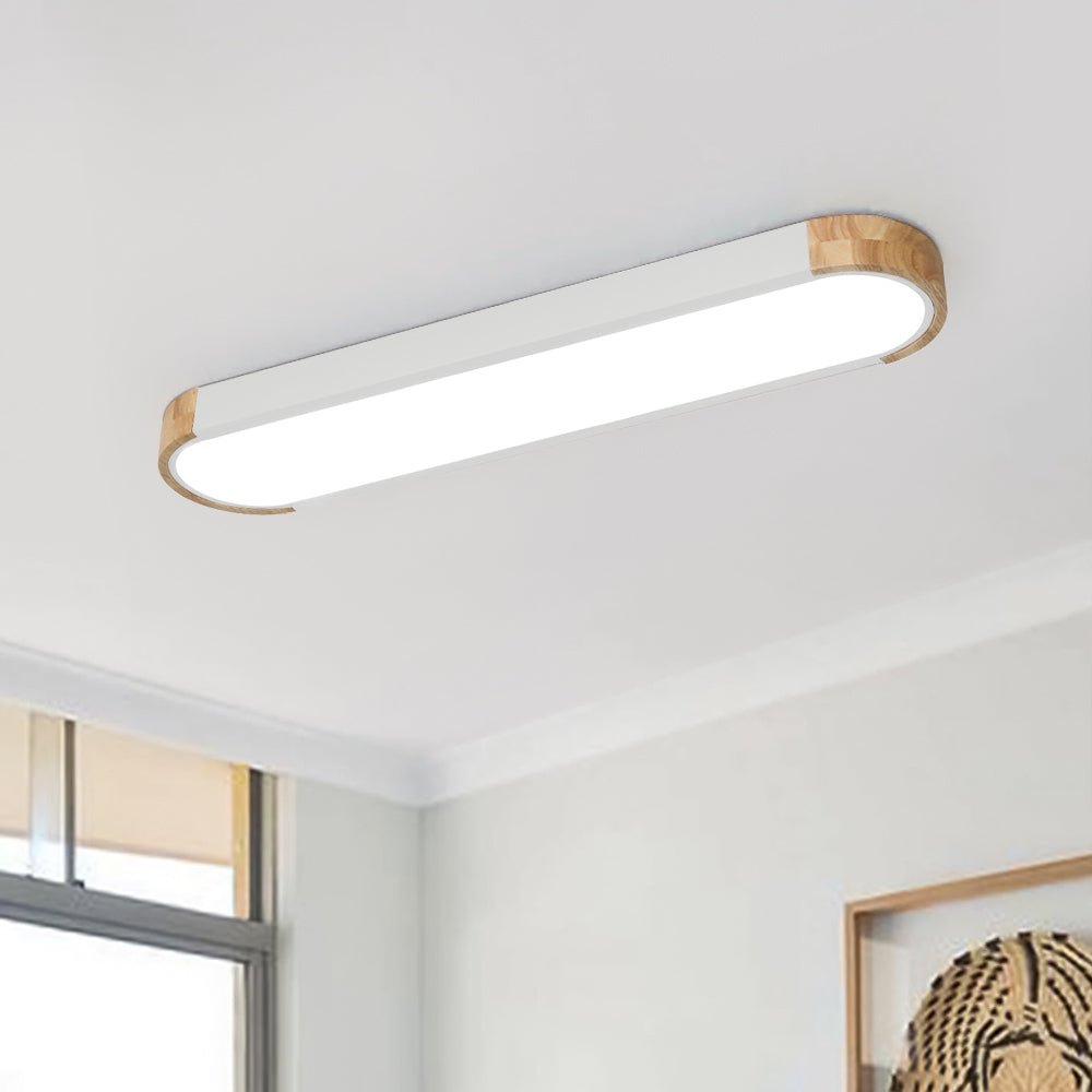 Dimmable Minimalist Long Oval Flush Mount LED Ceiling Light 9