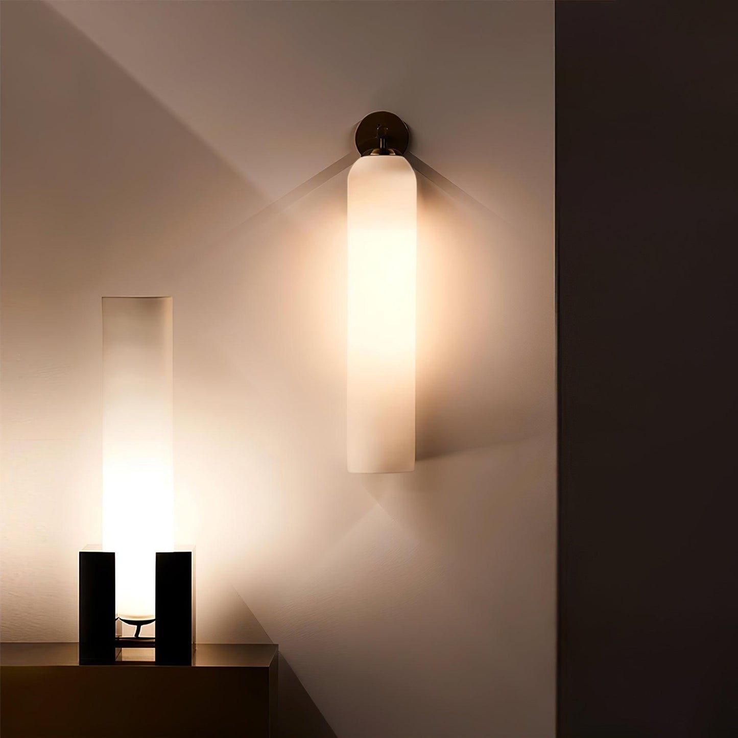 Elegant Cylindrical Art Glass Wall Sconce Light for Indoor Decoration 2