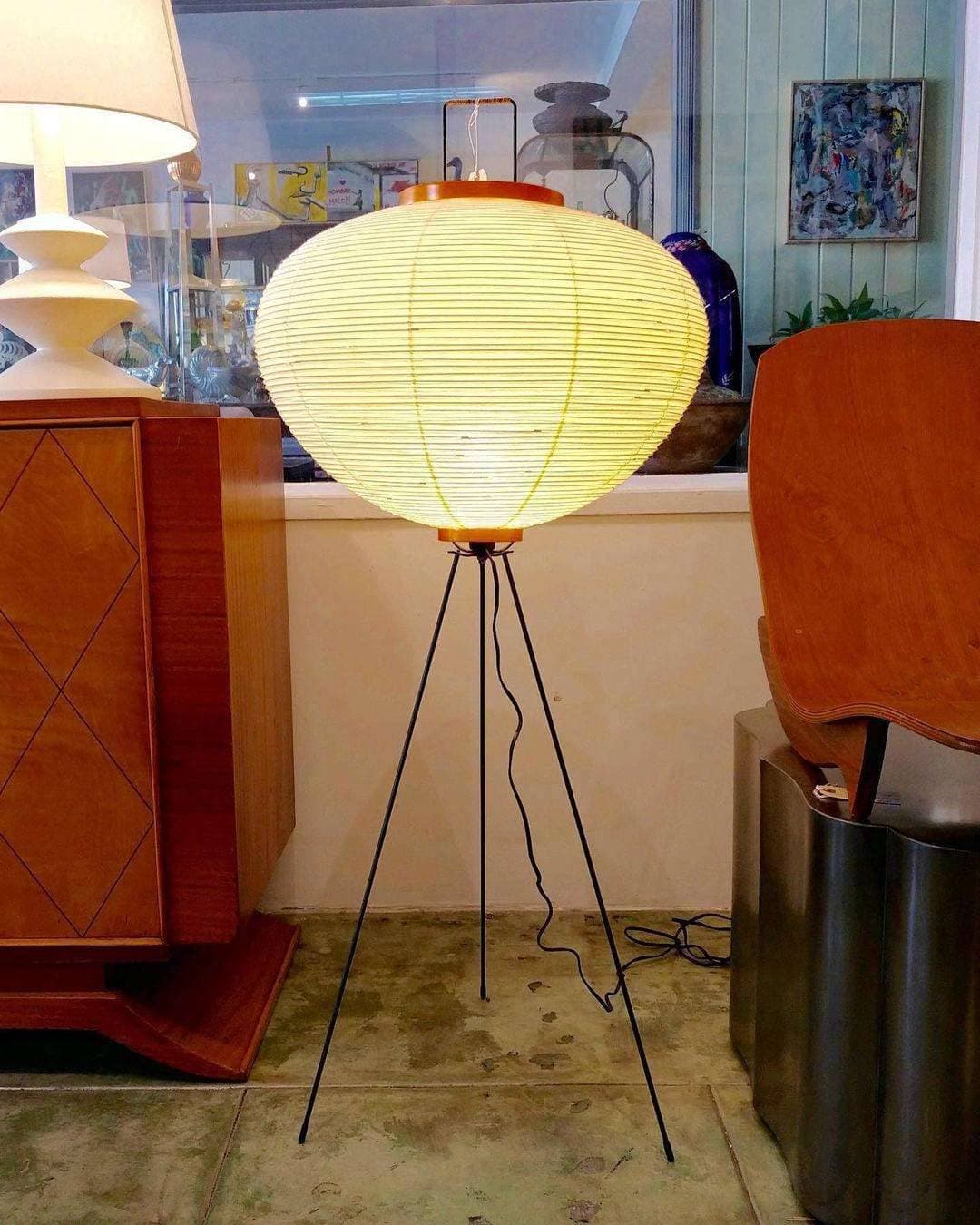 Elegant Japanese Mulberry Paper Floor Lamp for Living Room Indoor Illumination