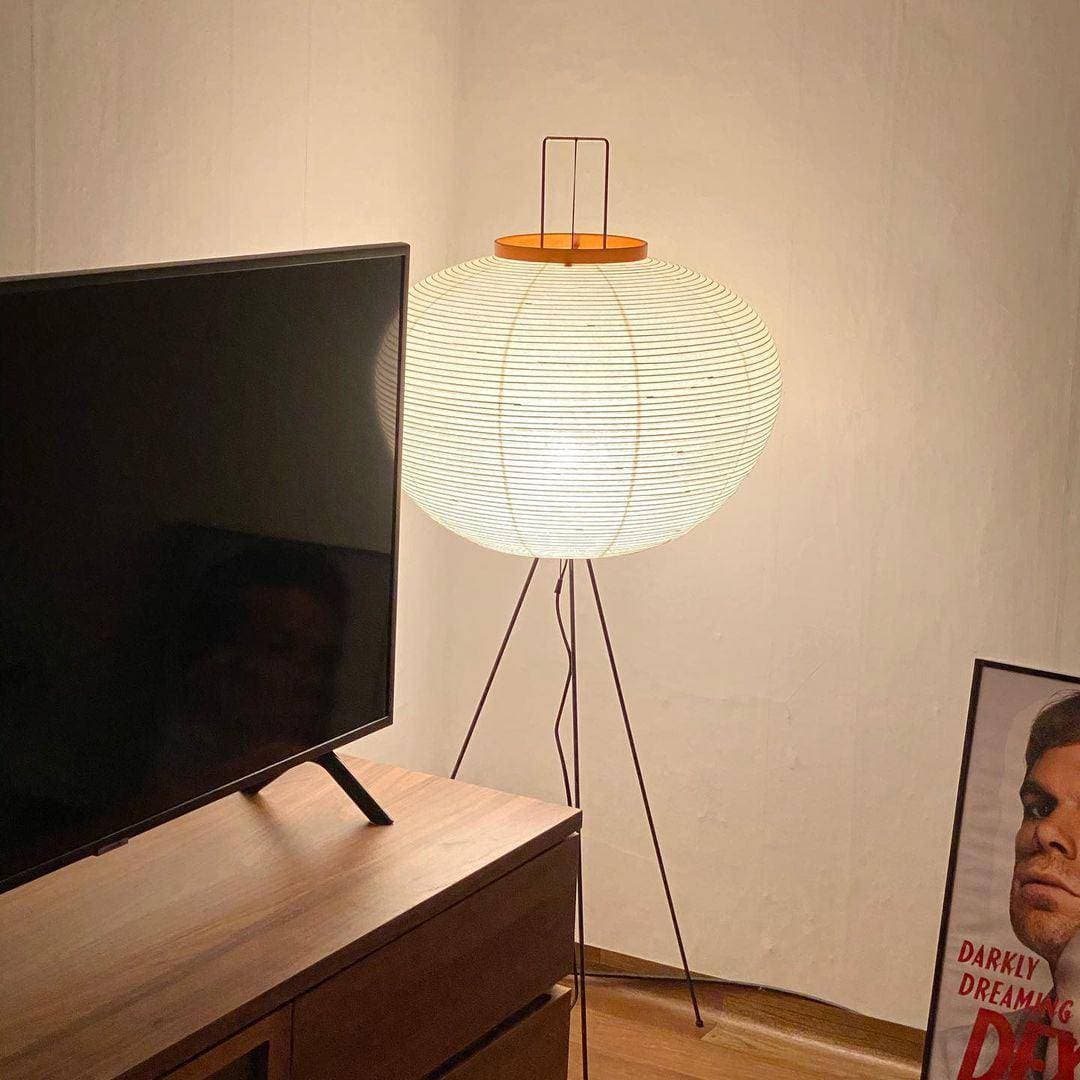 Elegant Japanese Mulberry Paper Floor Lamp for Living Room Indoor Illumination