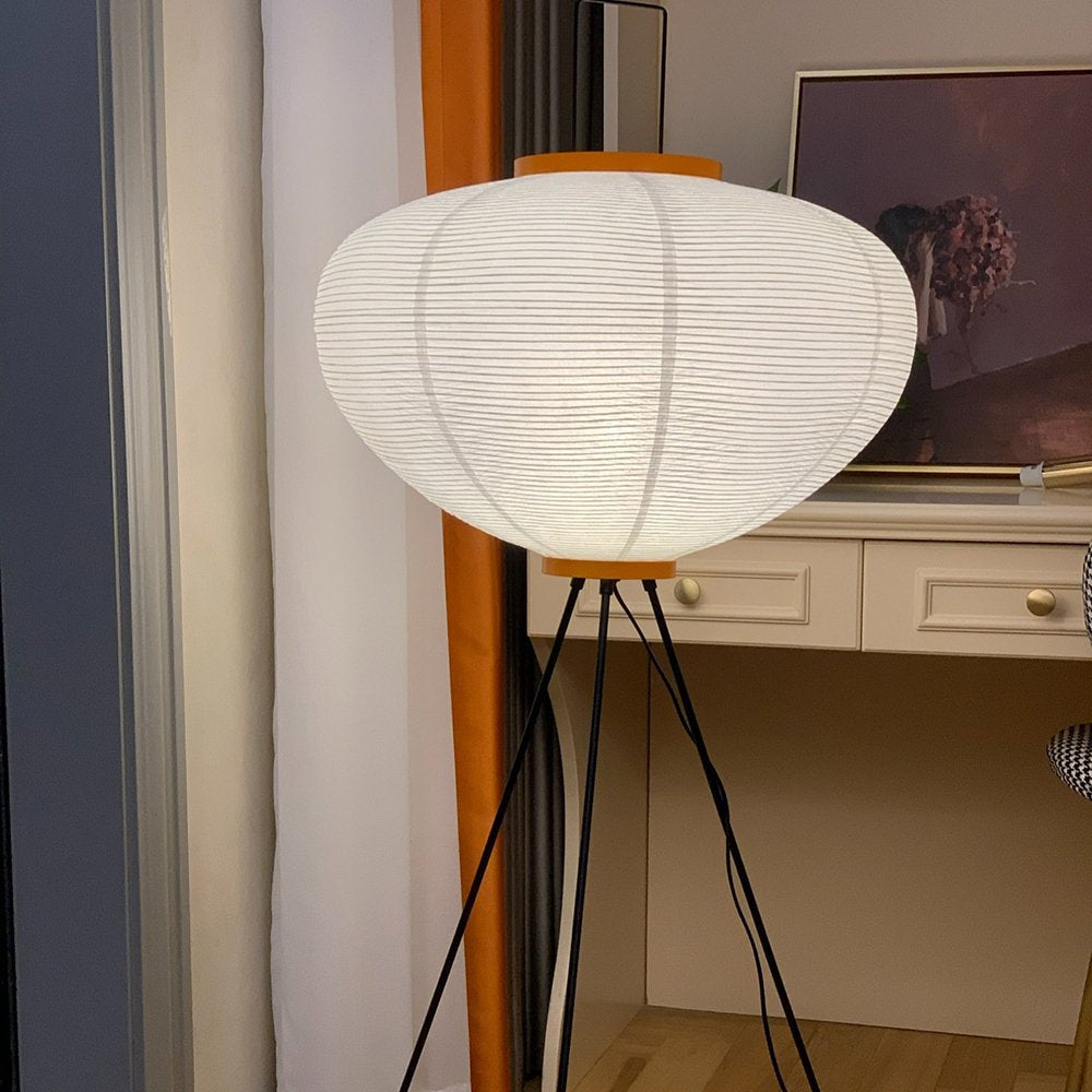 Elegant Japanese Mulberry Paper Floor Lamp for Living Room Indoor Illumination