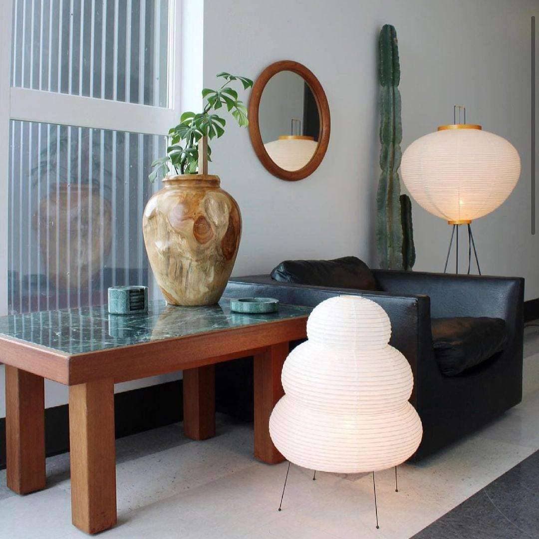 Elegant Japanese Mulberry Paper Floor Lamp for Living Room Indoor Illumination