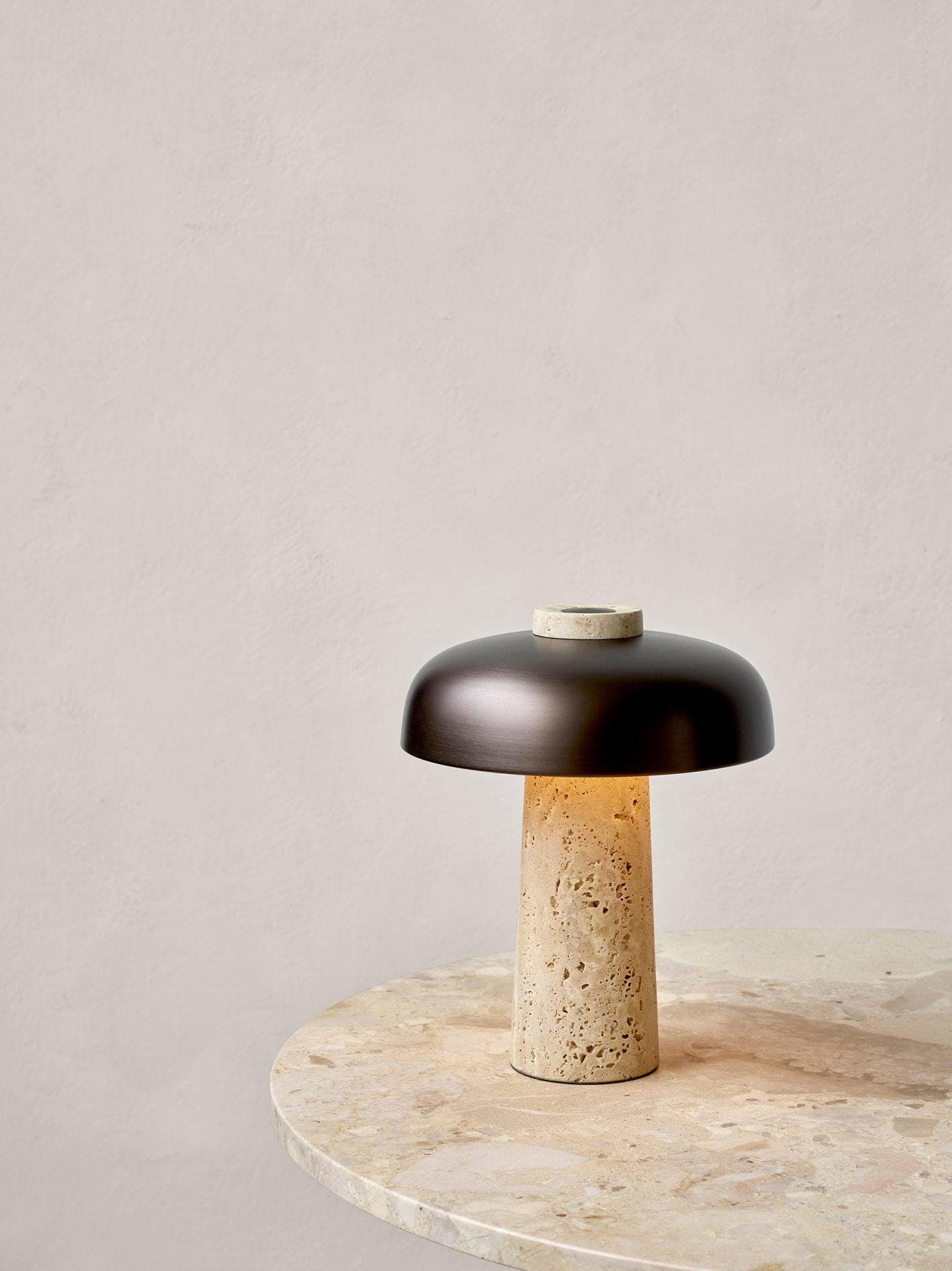 Elegant Reverse Table Lamp with Natural Stone Finish for Warm Indoor Lighting 8