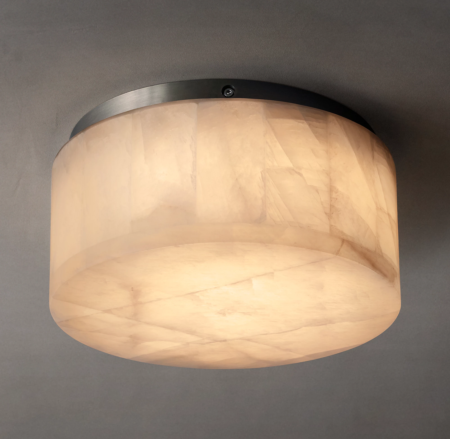 Elegant Round Alabaster Flush Mount Ceiling Light Fixture for Indoor Spaces 0