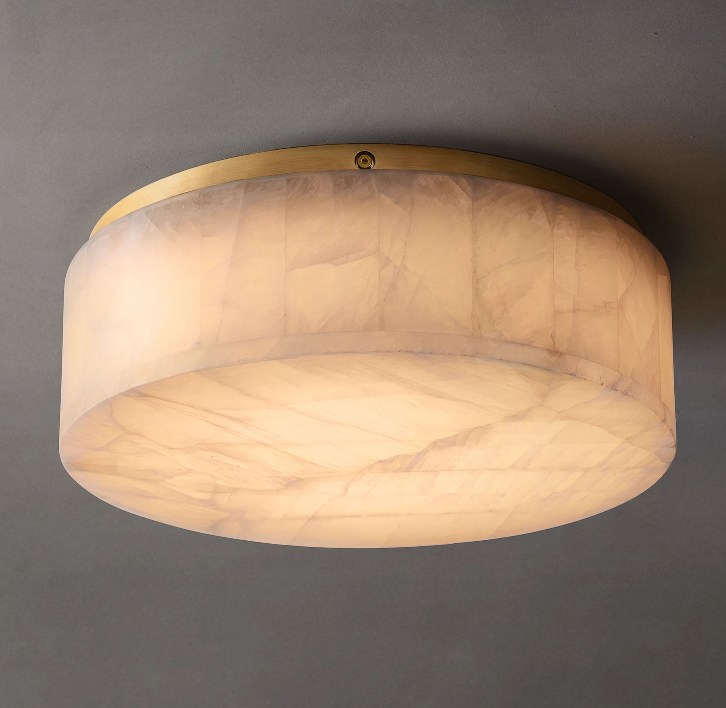 Elegant Round Alabaster Flush Mount Ceiling Light Fixture for Indoor Spaces 5