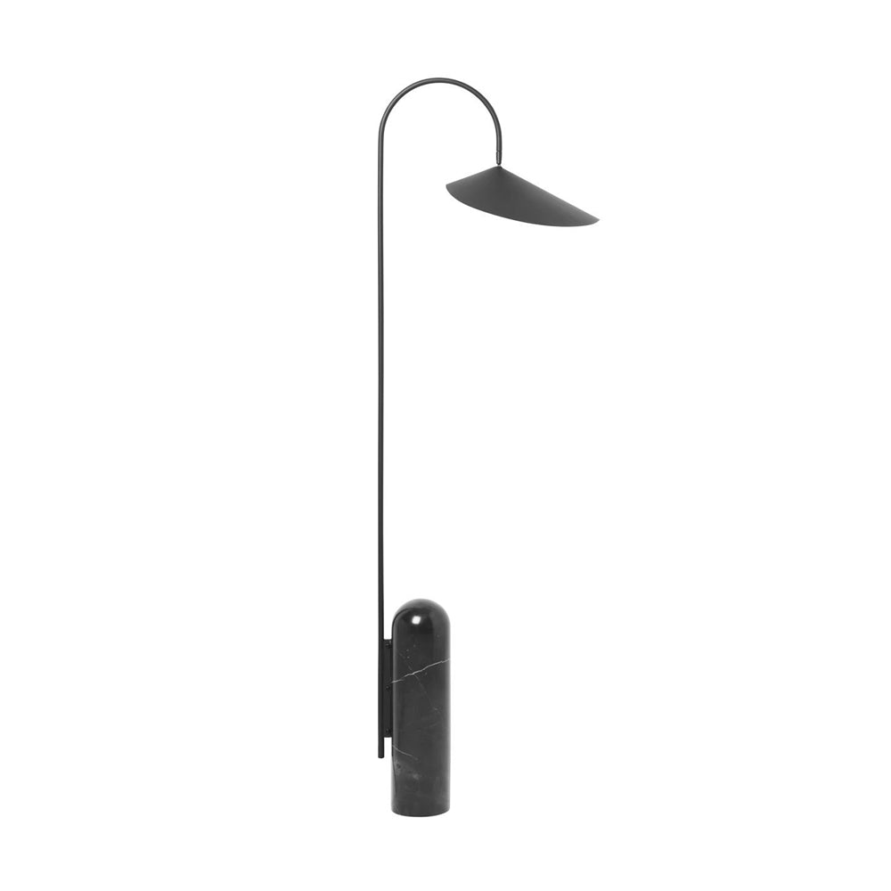 Modern Black Arc Floor Lamp with Curved Design and Marble Base for Indoor Use 9