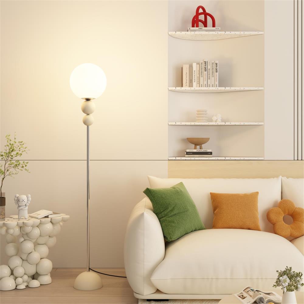 Modern Floor Lamp with Metal and Glass Design for Living Room Ambiance 0