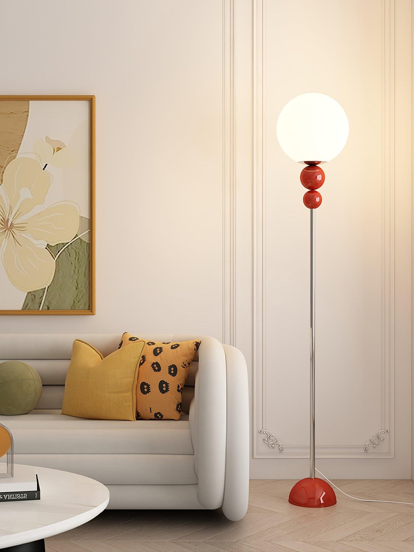 Modern Floor Lamp with Metal and Glass Design for Living Room Ambiance 3