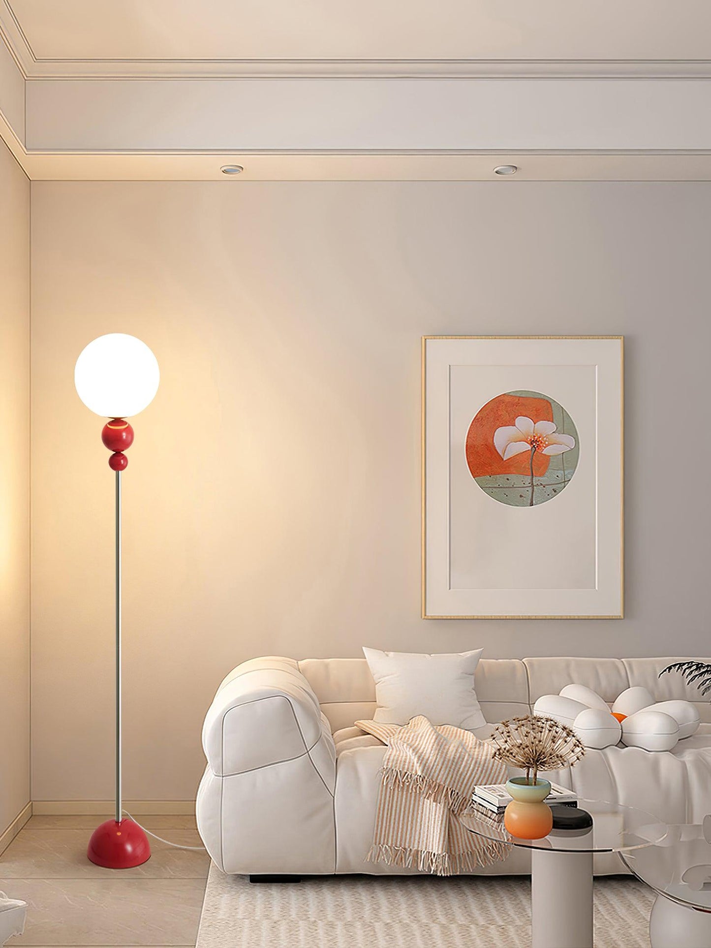 Modern Floor Lamp with Metal and Glass Design for Living Room Ambiance 5