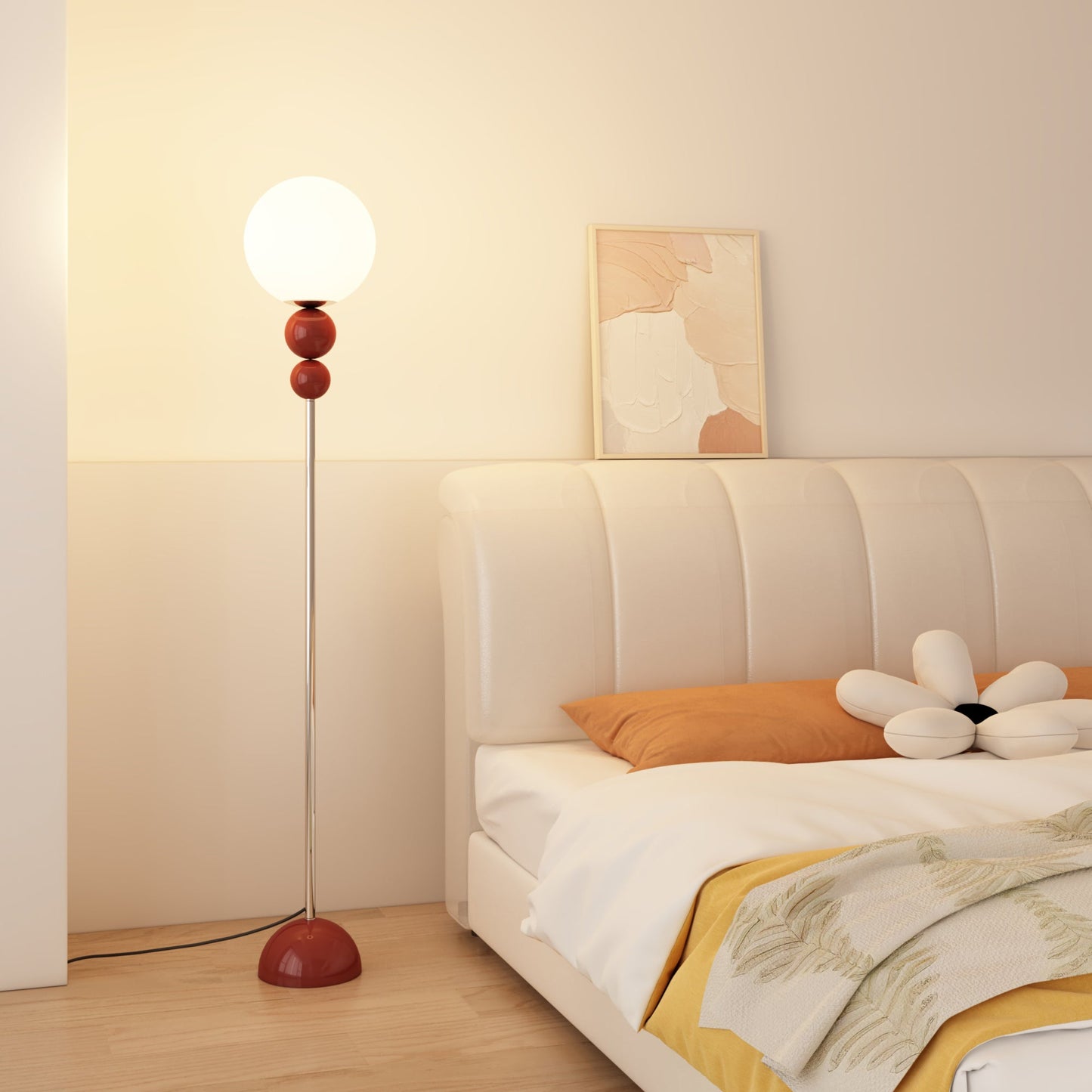 Modern Floor Lamp with Metal and Glass Design for Living Room Ambiance 8
