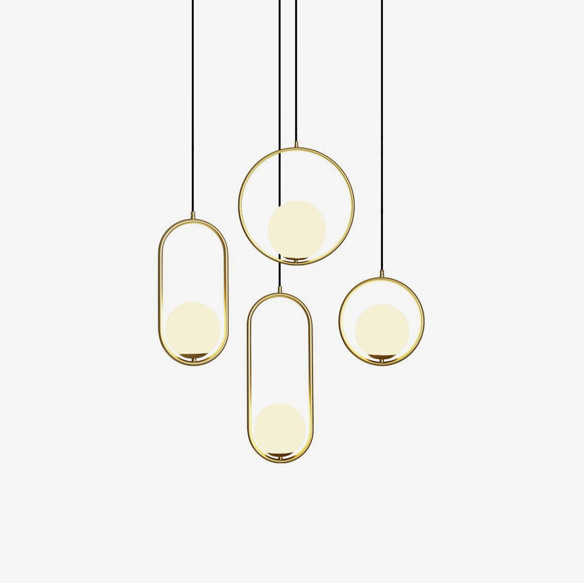 Modern Glass Pendant Lamp - Elegant Brass Ceiling Light Fixture for Stylish Interiors 1