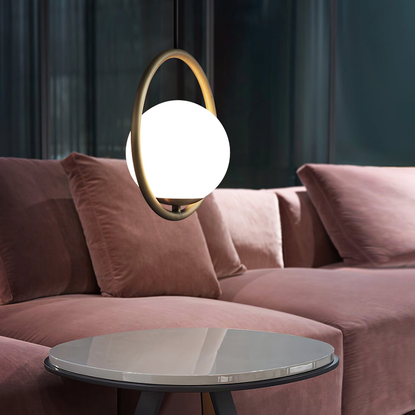 Modern Glass Pendant Lamp - Elegant Brass Ceiling Light Fixture for Stylish Interiors 4