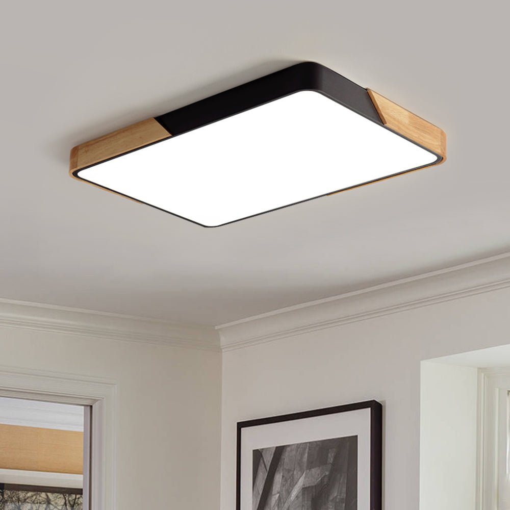 Modern Rectangle Flush Mount Ceiling Light with Integrated LED Module 2