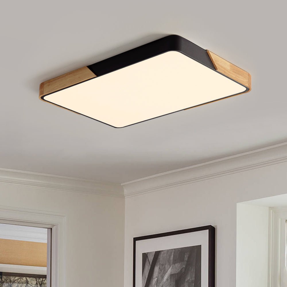 Modern Rectangle Flush Mount Ceiling Light with Integrated LED Module 3