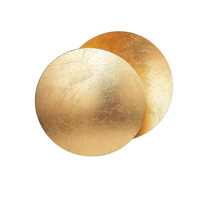 Modern Rotating LED Wall Sconce Light with Gold Discs for Home Decor 0