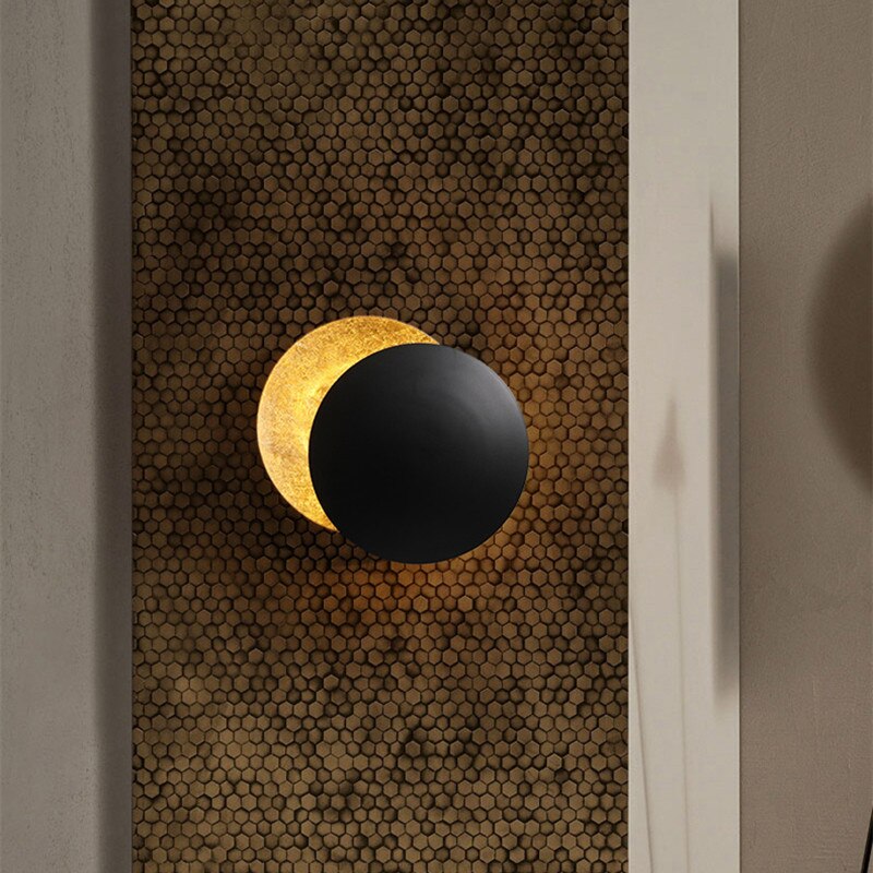 Modern Rotating LED Wall Sconce Light with Gold Discs for Home Decor 3