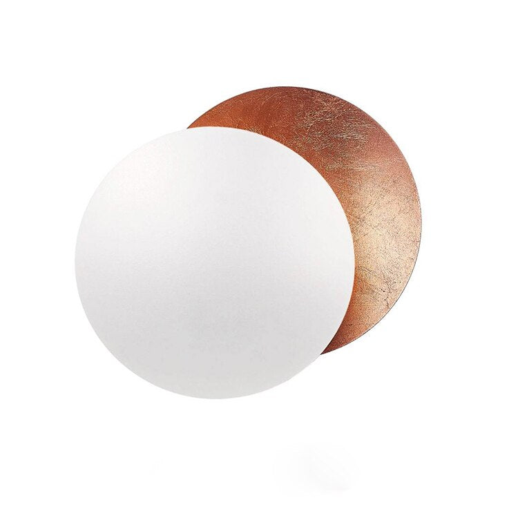 Modern Rotating LED Wall Sconce Light with Gold Discs for Home Decor 7