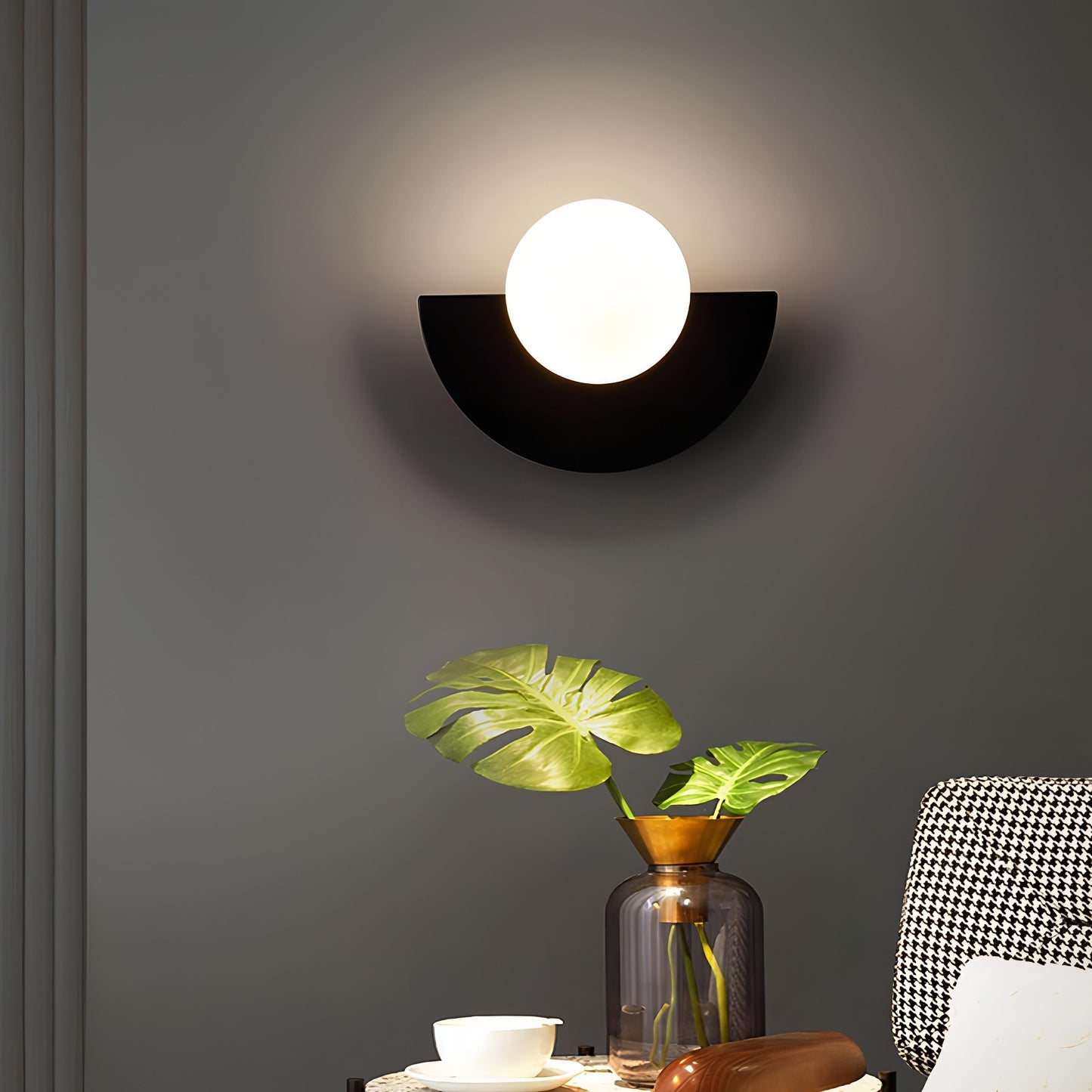 Nordic Semicircle Wall Sconce Light with 6 Color Options for Modern Home Lighting 0