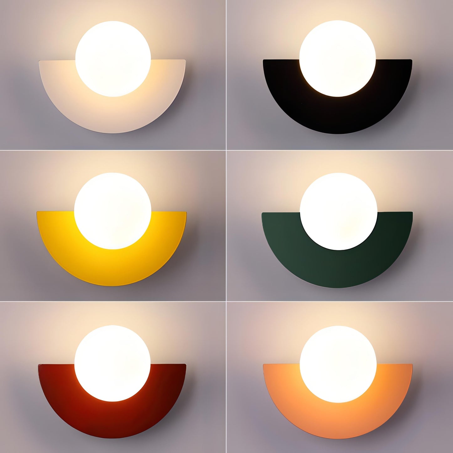 Nordic Semicircle Wall Sconce Light with 6 Color Options for Modern Home Lighting 3