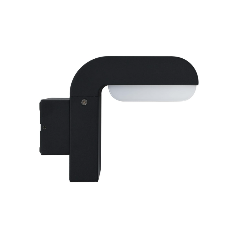 Outdoor Oval LED Wall Light 9W Black Aluminum Fixture