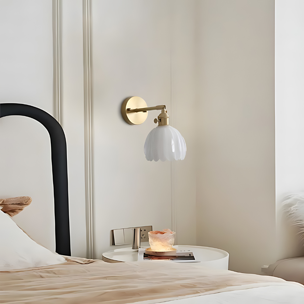 Retro Tulip-Shaped Wall Sconce Light for Elegant Home Décor and Ambient Lighting 2