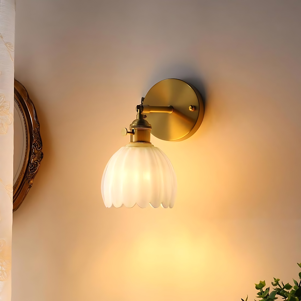 Retro Tulip-Shaped Wall Sconce Light for Elegant Home Décor and Ambient Lighting 3