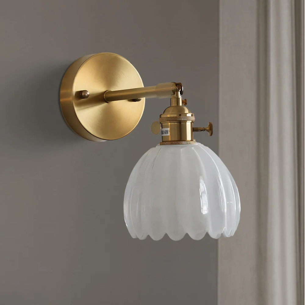Retro Tulip-Shaped Wall Sconce Light for Elegant Home Décor and Ambient Lighting 4
