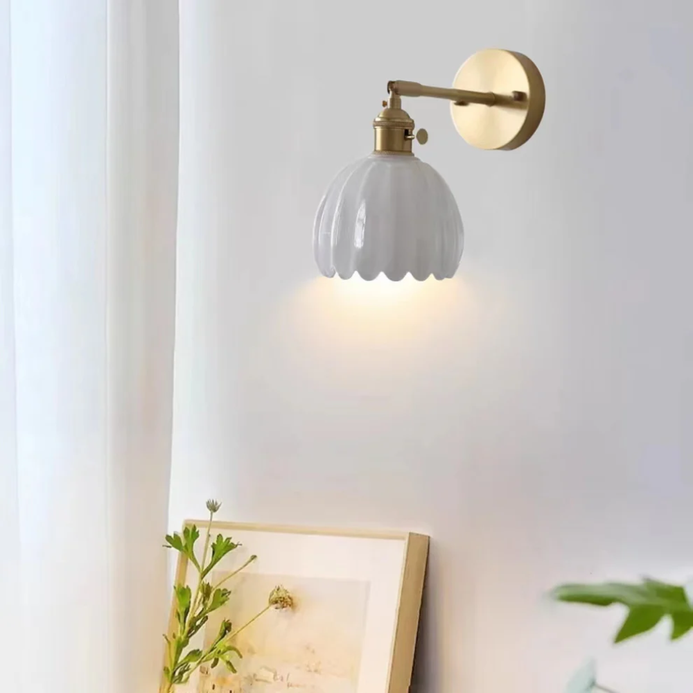 Retro Tulip-Shaped Wall Sconce Light for Elegant Home Décor and Ambient Lighting 6