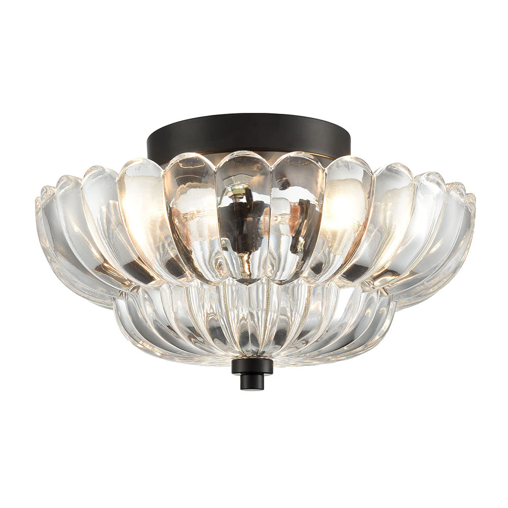 Vintage Amber Glass Semi-Flush Ceiling Light for Elegant Home Décor 9