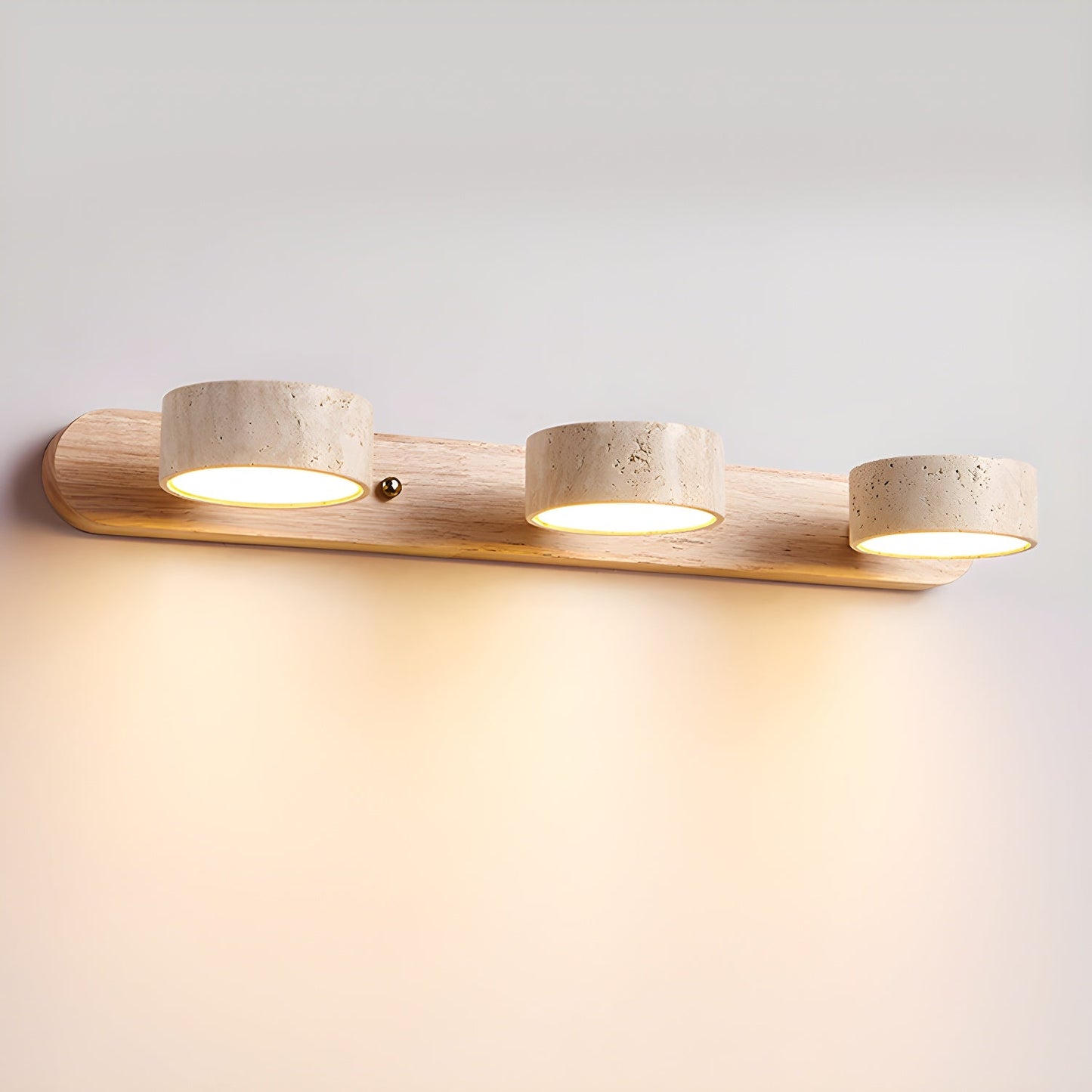 Yellow Travertine Wall Sconce with Integrated LED for Indoor Spaces 14