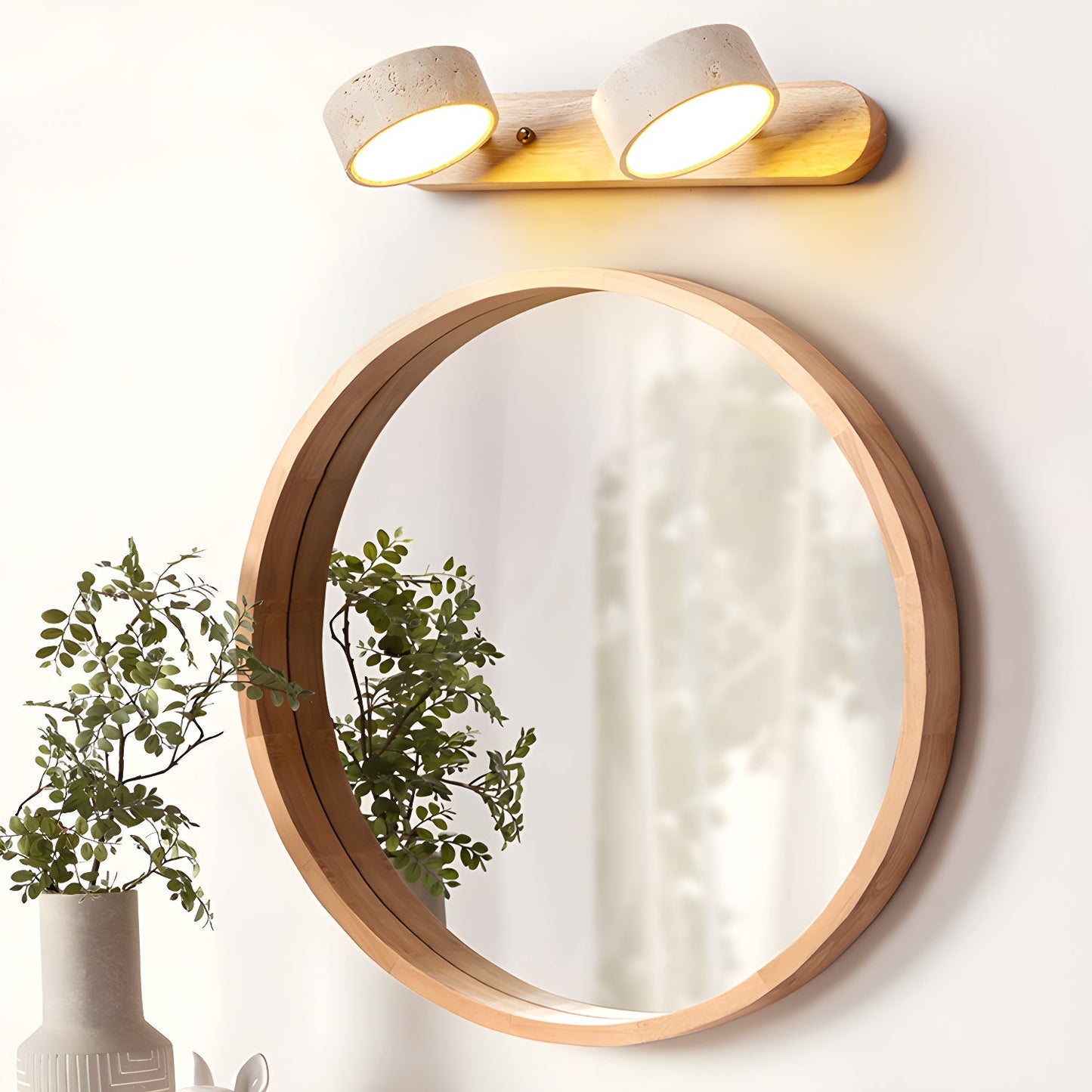 Yellow Travertine Wall Sconce with Integrated LED for Indoor Spaces 2