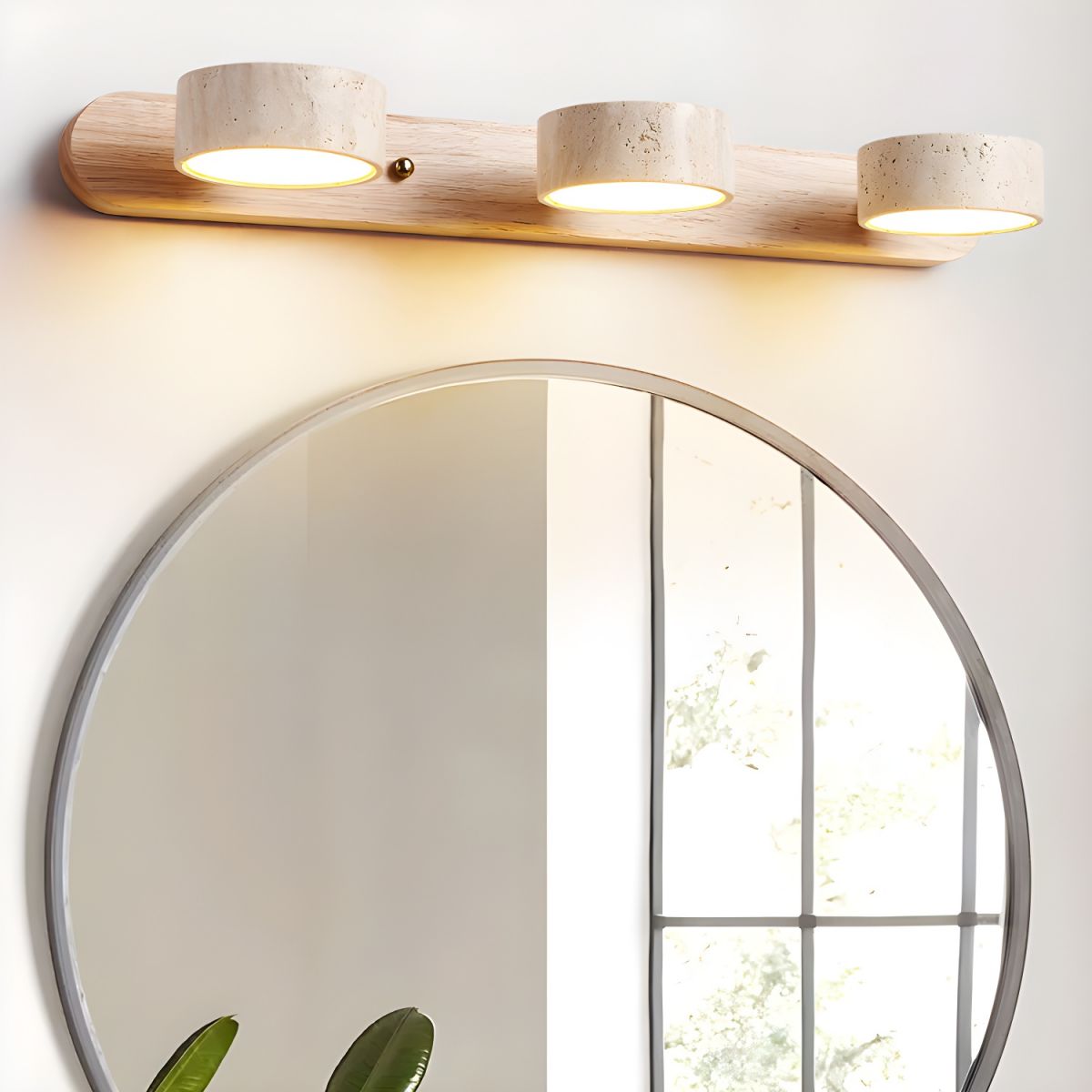 Yellow Travertine Wall Sconce with Integrated LED for Indoor Spaces 3